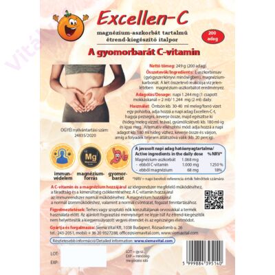 Excellen-C: a gyomorbarát C-vitamin italpor, magnéziummal