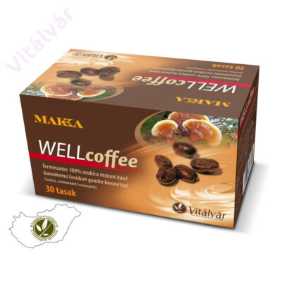 ganoderma természetes 100% arabica instant kávé Ganoderma gomba kivonattal - MAKKA Wellcoffee 