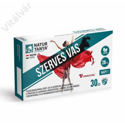 Szerves vas - vitaminokkal dúsított bioaktív, vegán kapszula (30 db)