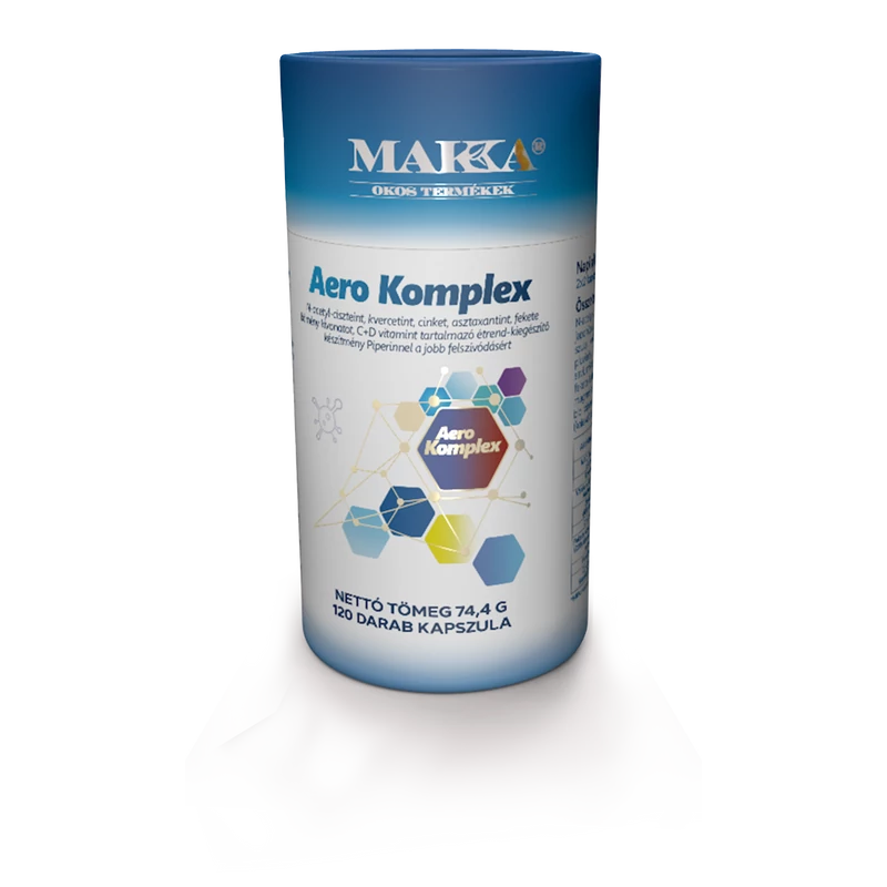 Aero Komplex 120 db , kvercetin, astaxanthin, feketekömény Cink, C+D vitaminokkal